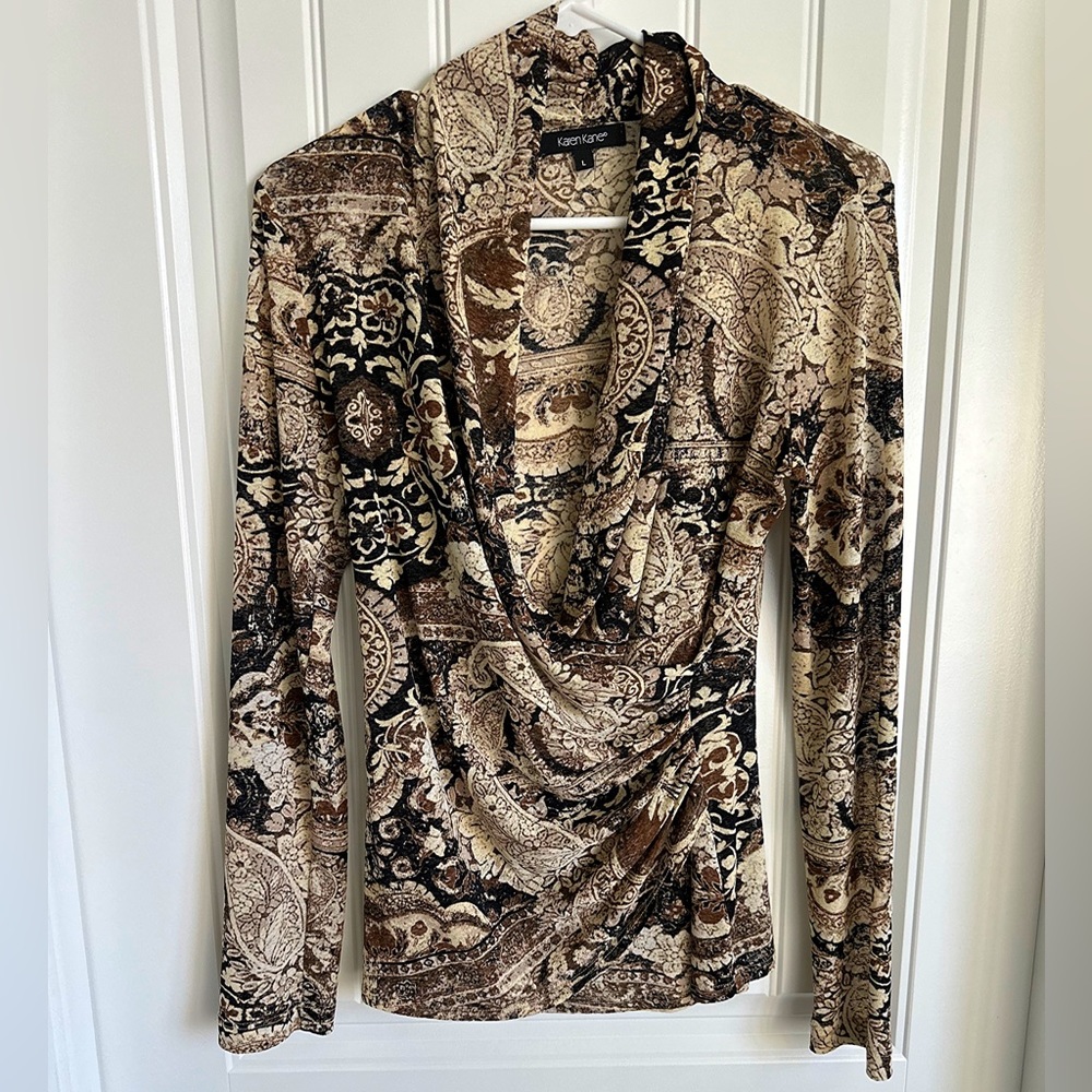 Beautiful brown and black detailed shirt